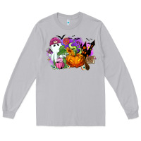 Moon Dust Halloween ghost and jack o lantern Long Sleeve Tee - RanaPortraitStore