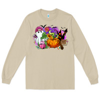 Mushroom Halloween ghost and jack o lantern Long Sleeve Tee - RanaPortraitStore