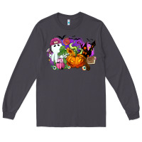 Smoke Halloween ghost and jack o lantern Long Sleeve Tee - RanaPortraitStore
