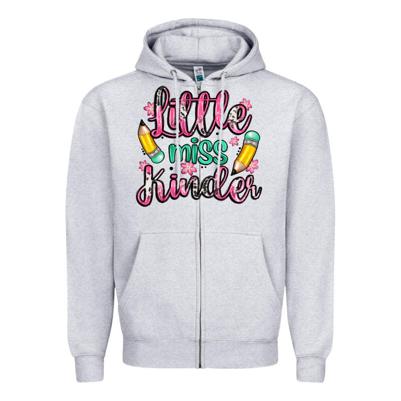 Little Miss Kindergarten Zipper Hoodie by Zillion Design Studio | Teevron