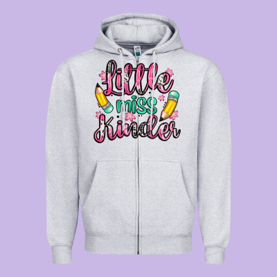 Little Miss Kindergarten Zipper Hoodie Designed By Zillion Design Studio
