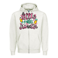 Oatmeal Heather little miss kindergarten Zipper Hoodie - Zillion Design Studio