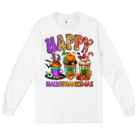 White Happy Hallothanksmas coffee cups Long Sleeve Tee - RanaPortraitStore