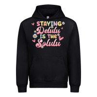 Black staying delulu is the solulu Urban Hoodie - MaliasSmallBusiness