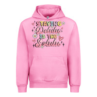 Fuchsia Pink staying delulu is the solulu Urban Hoodie - MaliasSmallBusiness