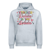 Heather Grey staying delulu is the solulu Urban Hoodie - MaliasSmallBusiness