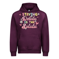 Mauve Wine staying delulu is the solulu Urban Hoodie - MaliasSmallBusiness