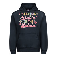 Navy staying delulu is the solulu Urban Hoodie - MaliasSmallBusiness