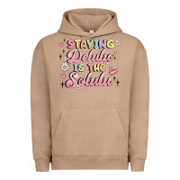 Pigment Burro staying delulu is the solulu Urban Hoodie - MaliasSmallBusiness