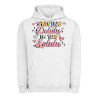 Pigment Lunar Rock staying delulu is the solulu Urban Hoodie - MaliasSmallBusiness