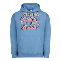 Pigment Pebble Blue staying delulu is the solulu Urban Hoodie - MaliasSmallBusiness
