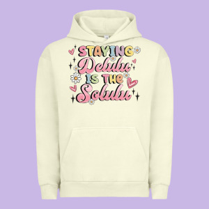 Staying Delulu Is The Solulu Urban Hoodie Designed By Maliassmallbusiness