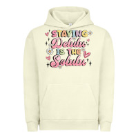 Pigment Pistachio staying delulu is the solulu Urban Hoodie - MaliasSmallBusiness