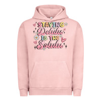 Pigment Salmon staying delulu is the solulu Urban Hoodie - MaliasSmallBusiness