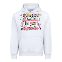 White staying delulu is the solulu Urban Hoodie - MaliasSmallBusiness