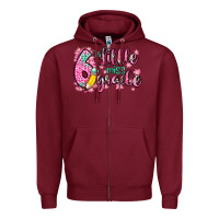 Burgundy little miss 6th grade Zipper Hoodie - Zillion Design Studio
