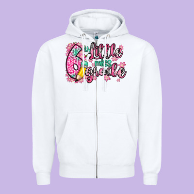 Little Miss 6th Grade Zipper Hoodie Designed By Zillion Design Studio