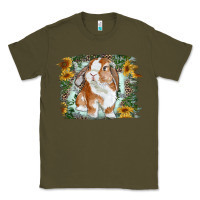 Army Green Bunny With Flower Leopard Classic Tee - RanaPortraitStore