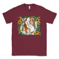 Burgundy Bunny With Flower Leopard Classic Tee - RanaPortraitStore