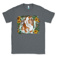 Charcoal Heather Bunny With Flower Leopard Classic Tee - RanaPortraitStore