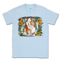 Dusty Blue Bunny With Flower Leopard Classic Tee - RanaPortraitStore