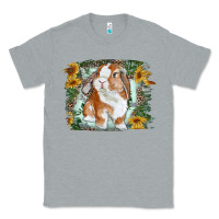 Heather Grey Bunny With Flower Leopard Classic Tee - RanaPortraitStore