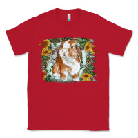 Red Bunny With Flower Leopard Classic Tee - RanaPortraitStore