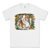 White Bunny With Flower Leopard Classic Tee - RanaPortraitStore