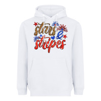White stars and stripes Heavyweight Hoodie - HRA Design Shop