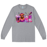 Heather Grey Halloween Heifer coffee cups Long Sleeve Tee - RanaPortraitStore
