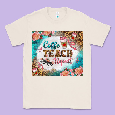 Coffee Teach Repeat Tumbler Classic Tee Designed By Bundleandbundleshop