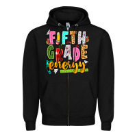 Black fifth grade energy Zipper Hoodie - texasbilliewilder