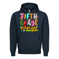 Navy fifth grade energy Zipper Hoodie - texasbilliewilder