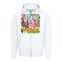White fifth grade energy Zipper Hoodie - texasbilliewilder