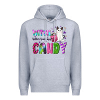 Heather Grey Witch better have my candy Premium Hoodie - NancyCooperArtShop