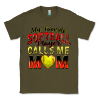 Army Green my favorite softball player calls me mom Classic Tee - Zillion Design Studio