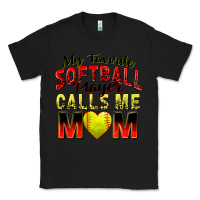 Black my favorite softball player calls me mom Classic Tee - Zillion Design Studio