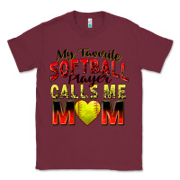 Burgundy my favorite softball player calls me mom Classic Tee - Zillion Design Studio