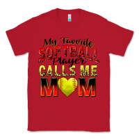 Red my favorite softball player calls me mom Classic Tee - Zillion Design Studio