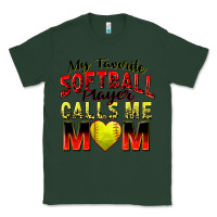 Sports Green my favorite softball player calls me mom Classic Tee - Zillion Design Studio