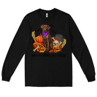 Black Happy Howl-o-ween Long Sleeve Tee - RanaPortraitStore