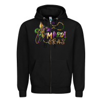 Black mardi gras fleur de lis and beads Zipper Hoodie - RanaPortraitStore