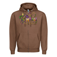Chestnut mardi gras fleur de lis and beads Zipper Hoodie - RanaPortraitStore