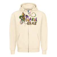 Sandshell mardi gras fleur de lis and beads Zipper Hoodie - RanaPortraitStore