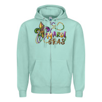 Seafoam mardi gras fleur de lis and beads Zipper Hoodie - RanaPortraitStore