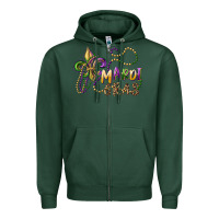 Mardi Gras Fleur De Lis And Beads Zipper Hoodie | Teevron