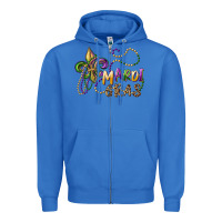 True Royal mardi gras fleur de lis and beads Zipper Hoodie - RanaPortraitStore