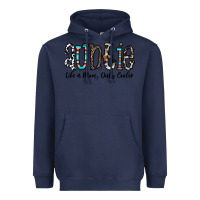Navy auntie  like a mom, only cooler Heavyweight Hoodie - CowhideDigitalArt