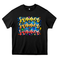 Black Summer Summer Summer Heavy Core Tee - CowhideDigitalArt