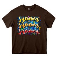 Chocolate Brown Summer Summer Summer Heavy Core Tee - CowhideDigitalArt